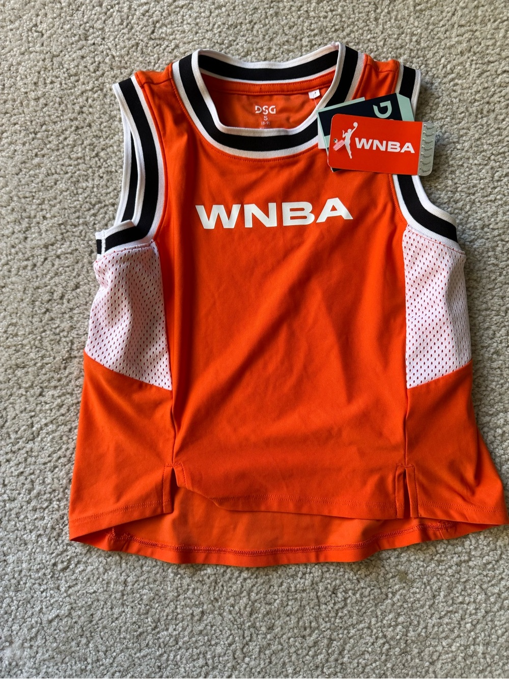 DSG Orange WNBA Sleeveless Mesh-Panel Tank Top basketball NWT